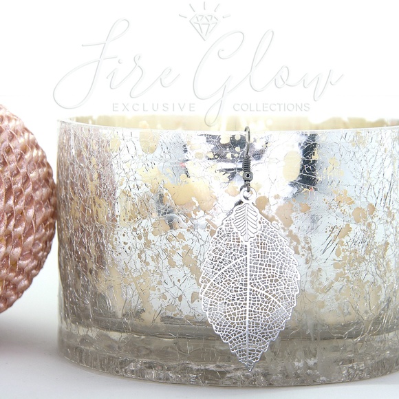 Boho Chic Polished Gunmetal Filigree Leaf Earrings - Picture 6 of 8